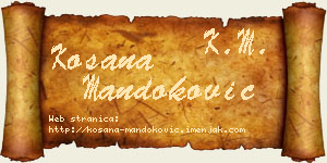 Kosana Mandoković vizit kartica
